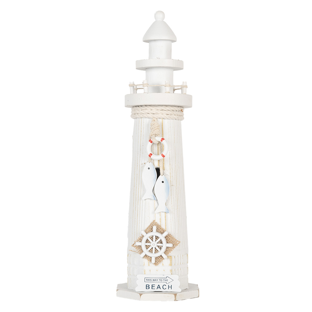 [6H2413] Decoratie vuurtoren Ø 10x32 cm