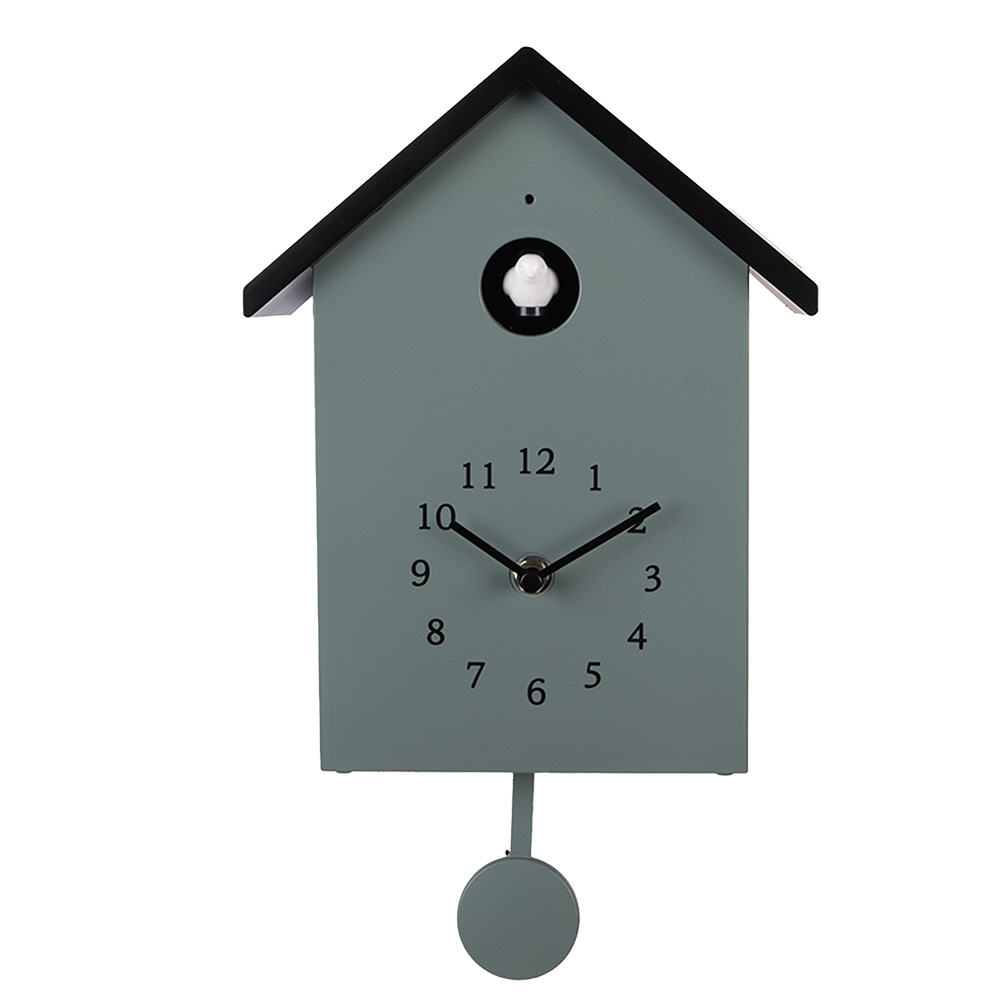 [6KL0838GR] Wandklok 20x10x26 cm / 3xAA