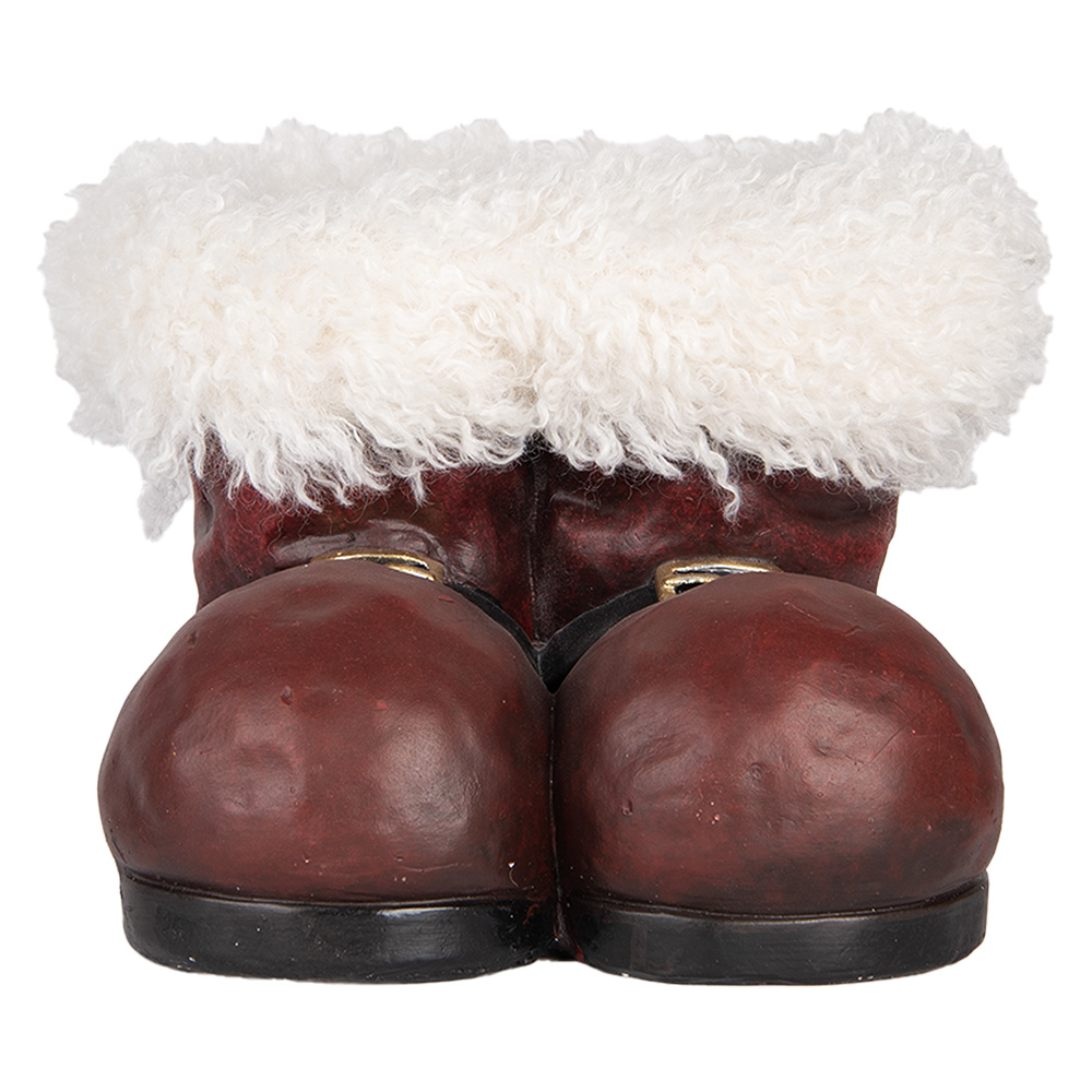 [6MG0144] Decoratie bloempot laarzen kerstman 26x26x20 cm