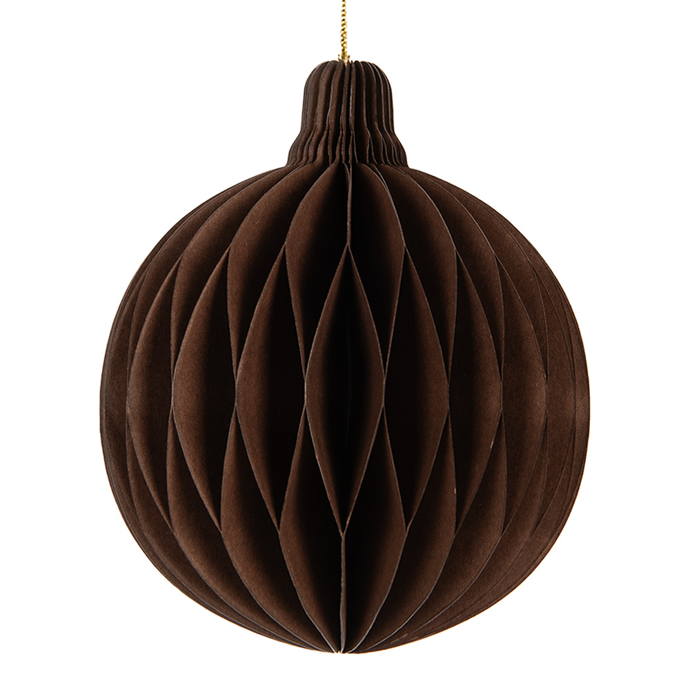 Papieren kerstbal Ø 8x10 cm