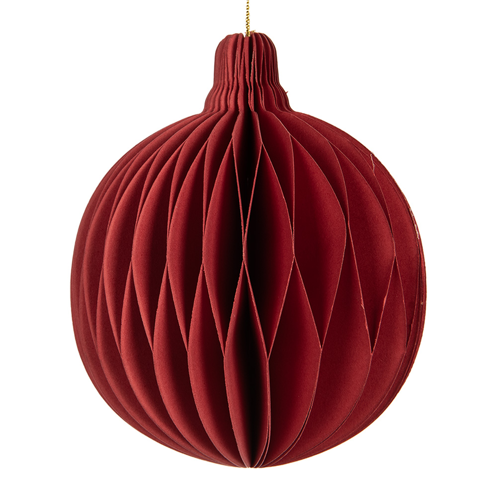 [6PA0516R] Papieren kerstbal Ø 8x10 cm