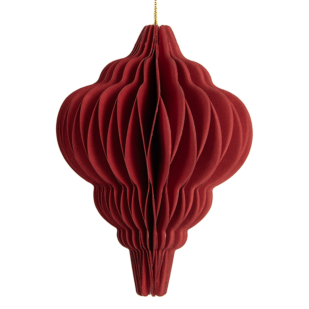 [6PA0518] Papieren kerstbal Ø 7x10 cm