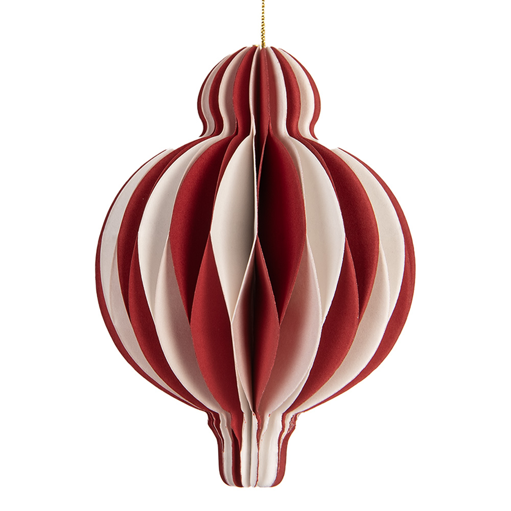 Papieren kerstbal Ø 7x10 cm