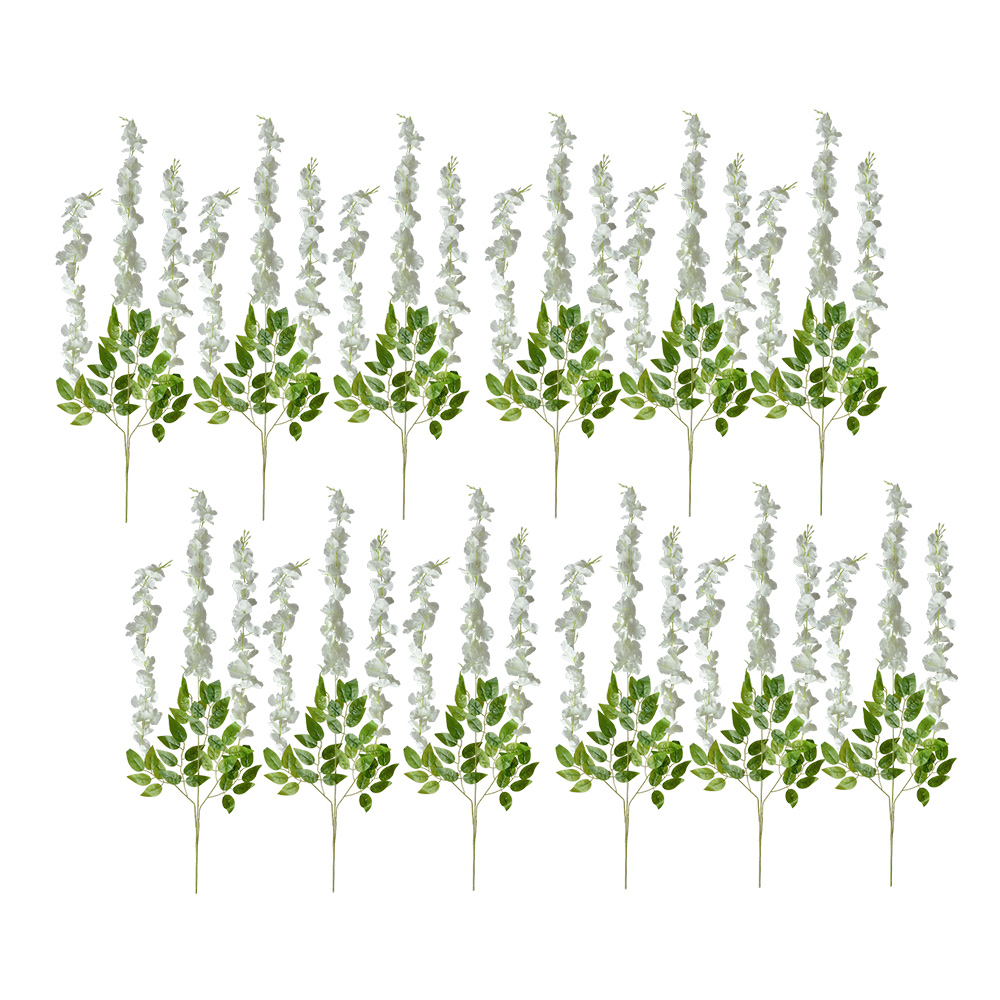 [6PL0318W] Decoratie tak met bloemen (12) 30x12x110 cm