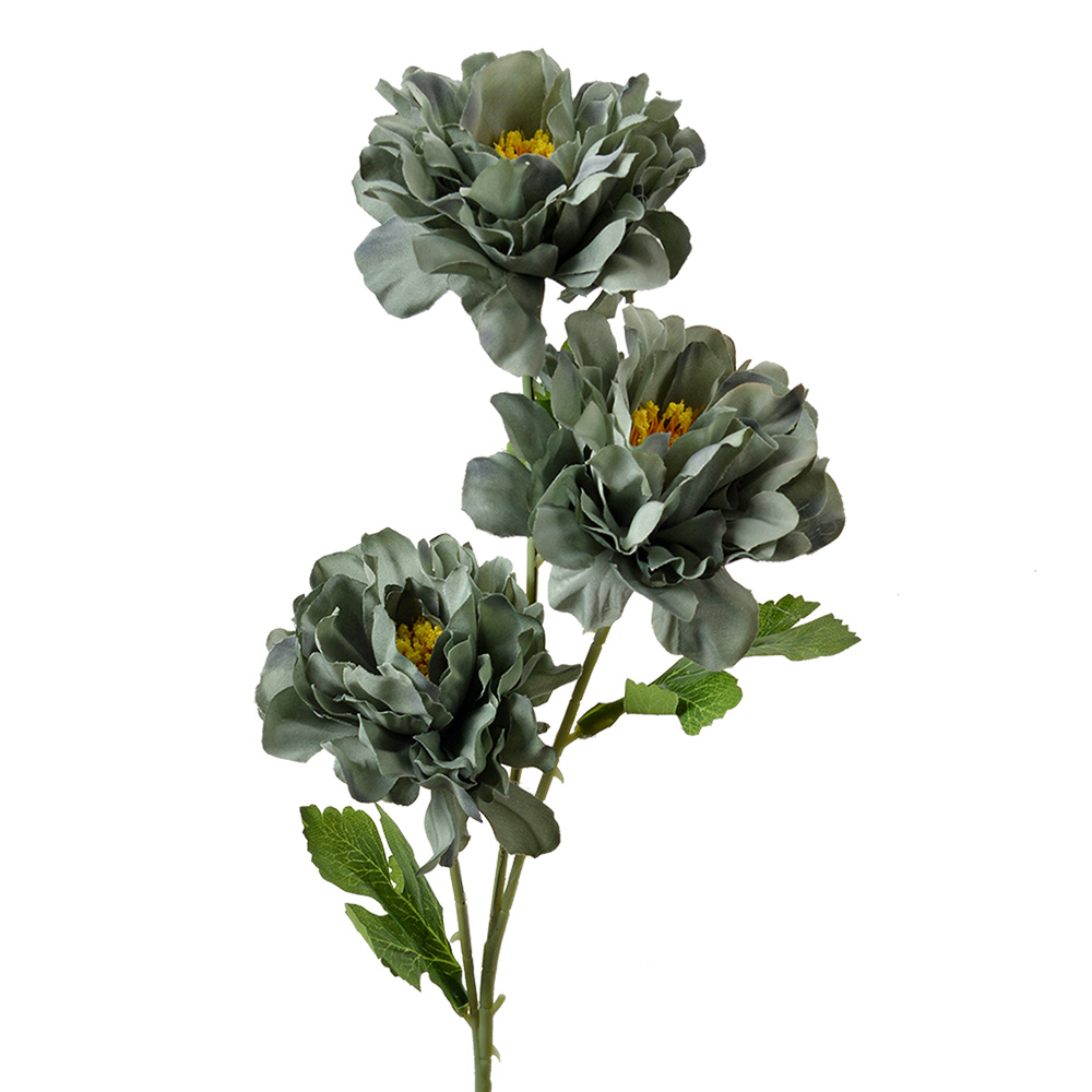 [6PL0361GR] Decoratie tak met bloemen 8x8x64 cm