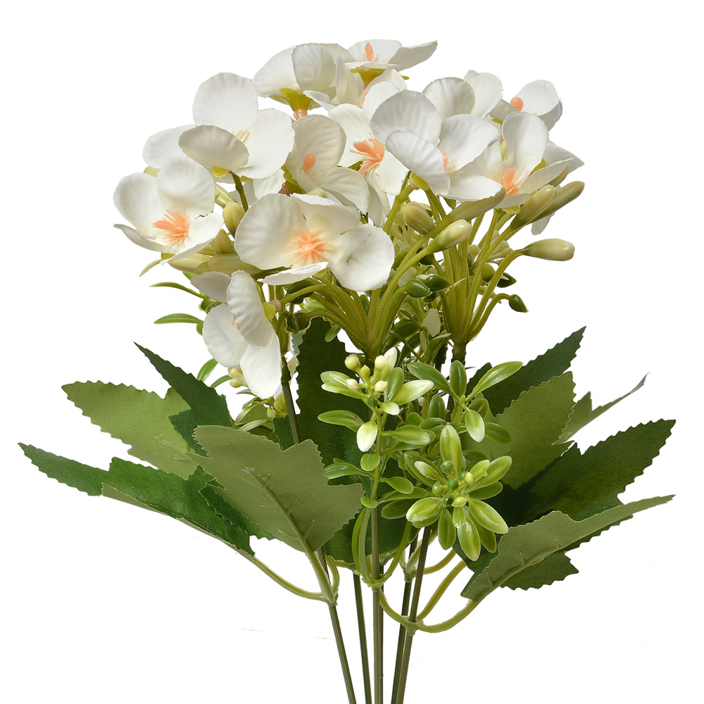 [6PL0363W] Decoratie tak met bloemen 15x15x30 cm