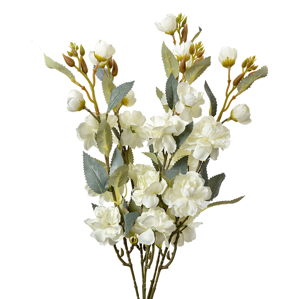 Decoratie tak met bloemen 10x10x51 cm