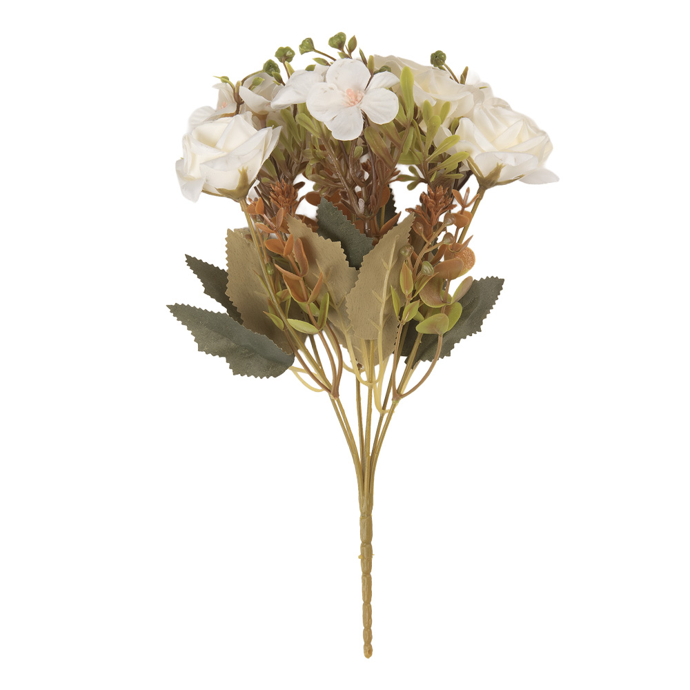 [6PL0401W] Decoratie tak met bloemen 12x10x29 cm