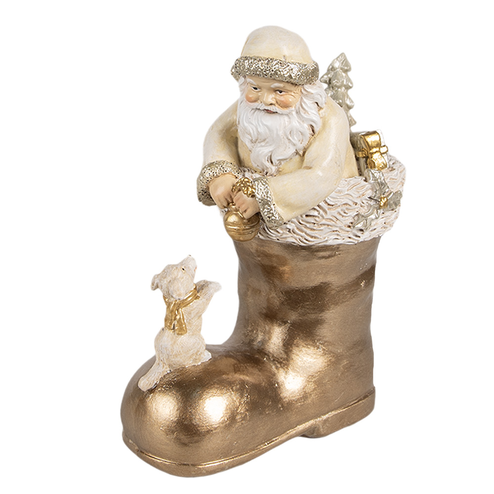 [6PR4167] Decoratie Kerstman in laars 12x7x16 cm