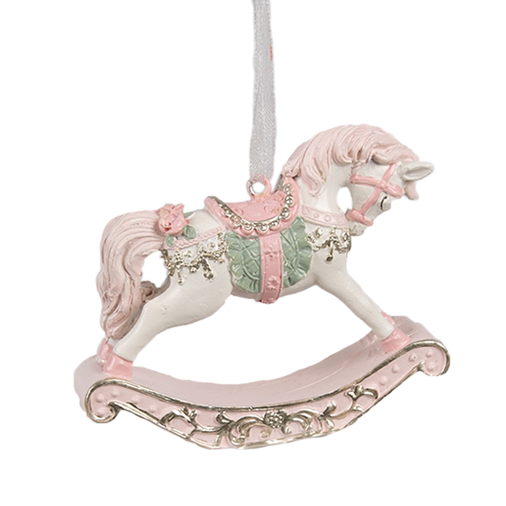 [6PR4224] Decoratie hanger hobbelpaard 8x2x7 cm