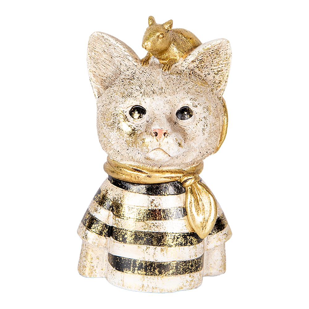 Decoratie buste kat 11x9x18 cm