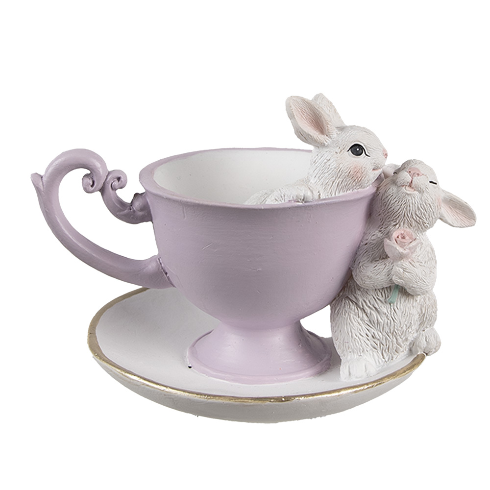 Decoratie konijnen 16x13x12 cm