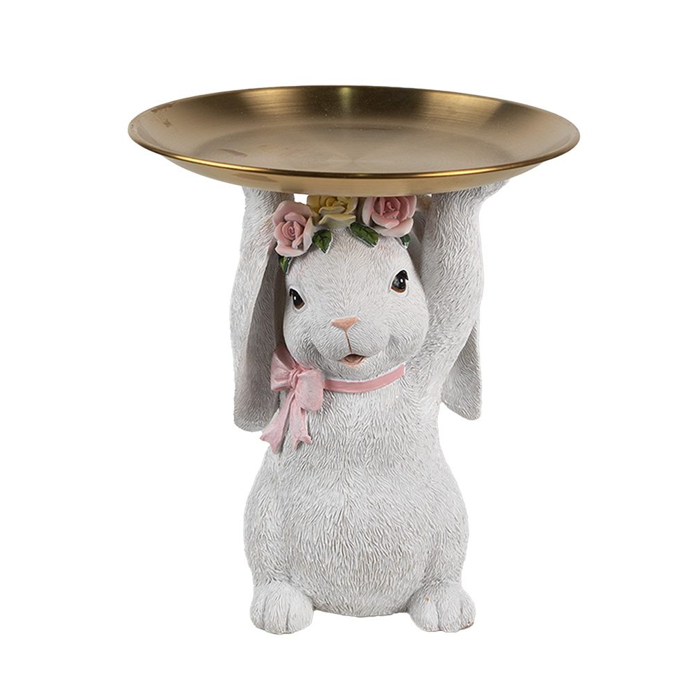 [6PR5197] Decoratie konijn met schaal Ø 21x23 cm