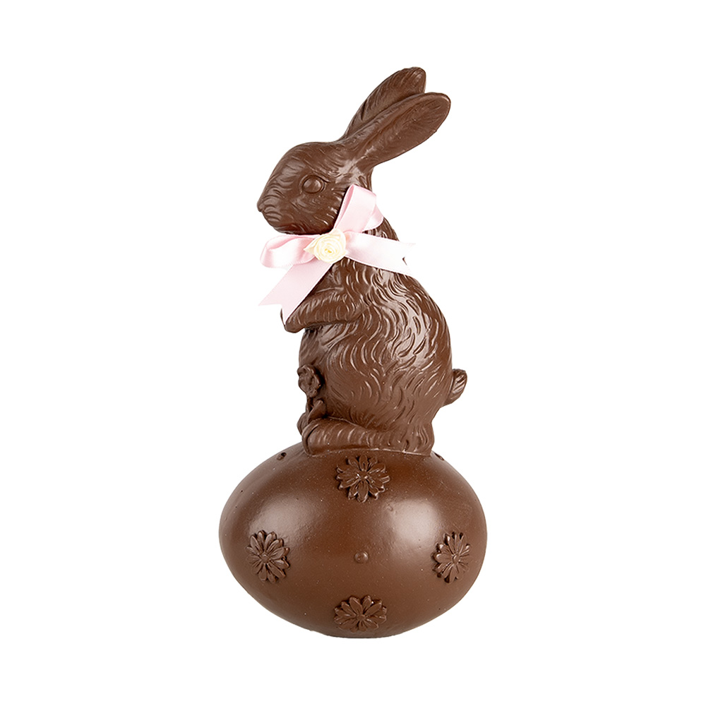 [6PR5204] Decoratie konijn op ei 12x10x25 cm
