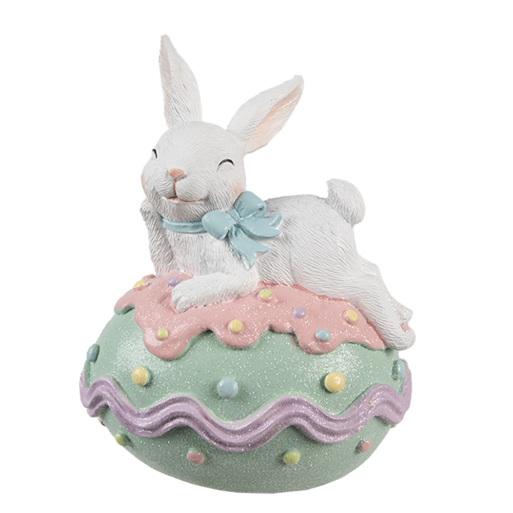 [6PR5212] Decoratie konijn op ei 11x9x15 cm