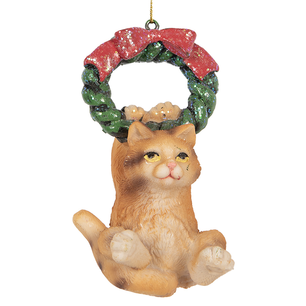 [6PR5312] Decoratie hanger kat 6x5x9 cm