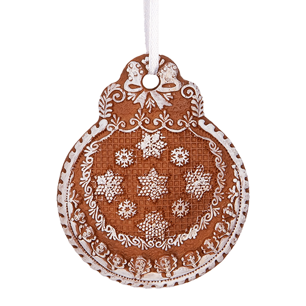 Decoratie hanger kerstbal 8x2x10 cm