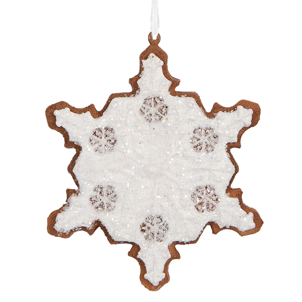 [6PR5351] Decoratie hanger sneeuwvlok 9x1x10 cm