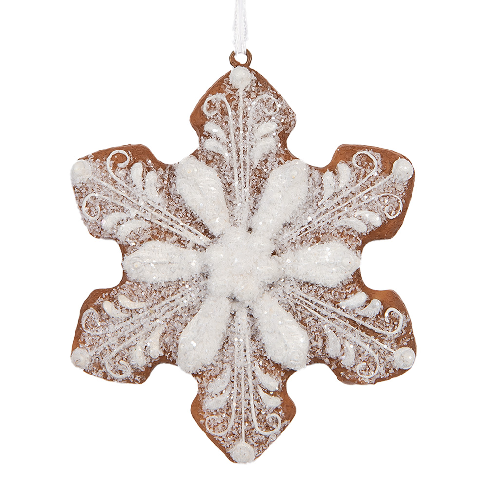 Decoratie hanger sneeuwvlok 9x1x10 cm