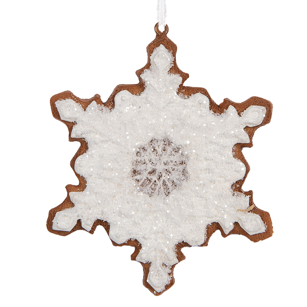 Decoratie hanger sneeuwvlok 9x1x10 cm