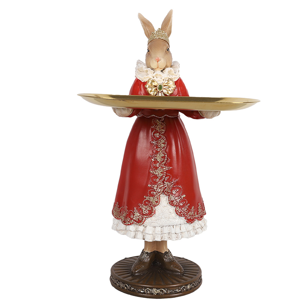Decoratie konijn met schaal 18x17x31 cm