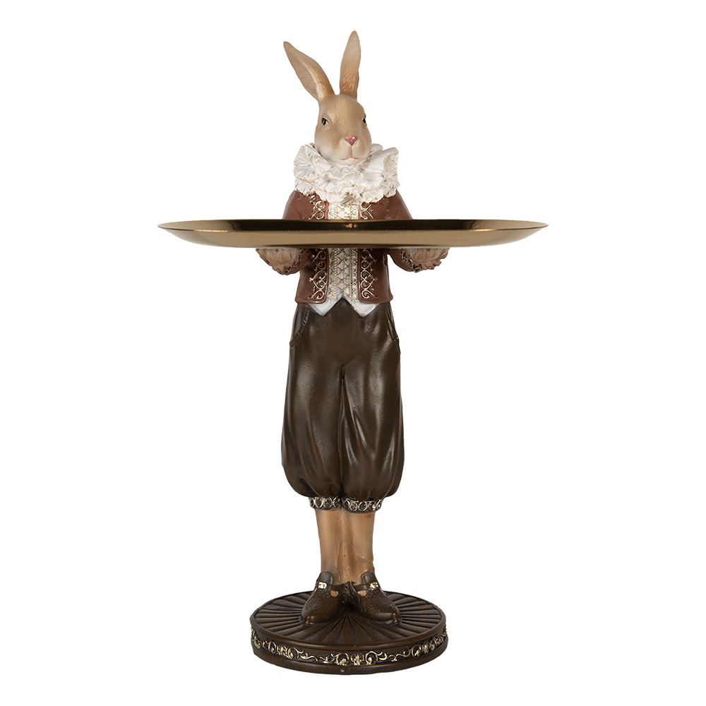 [6PR5360] Decoratie konijn met schaal 13x10x28 cm