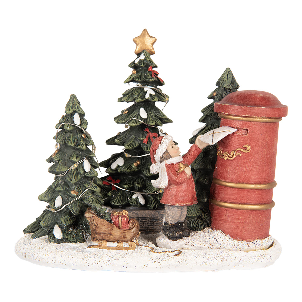 [6PR5373] Decoratie kind bij brievenbus LED 16x12x14 cm