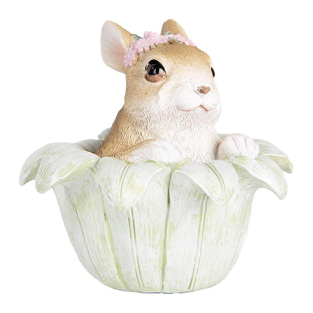 Decoratie konijn 12x12x12 cm