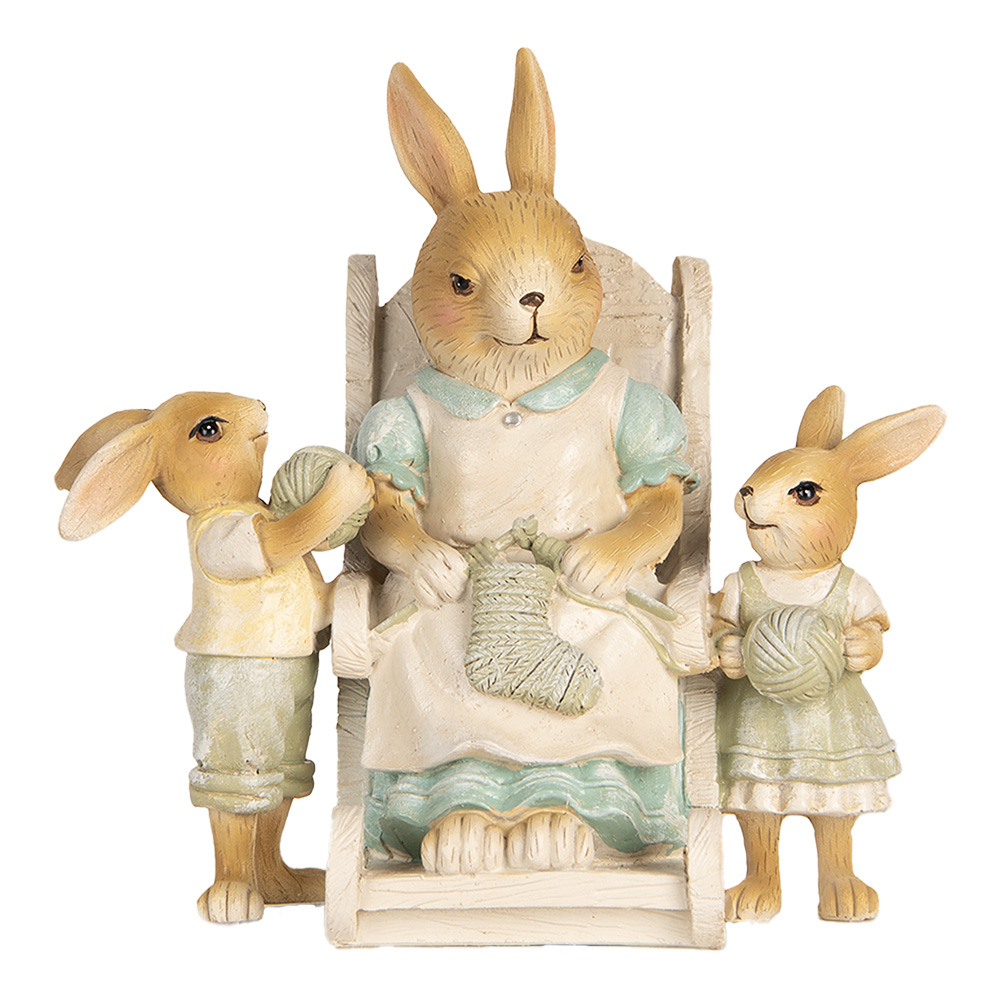 Decoratie konijnen 18x11x17 cm