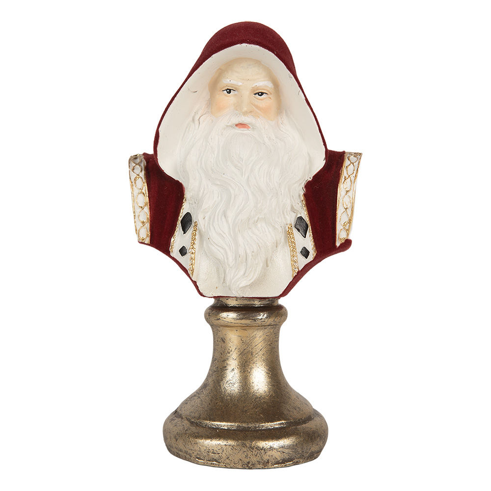 Decoratie buste kerstman 9x7x15 cm