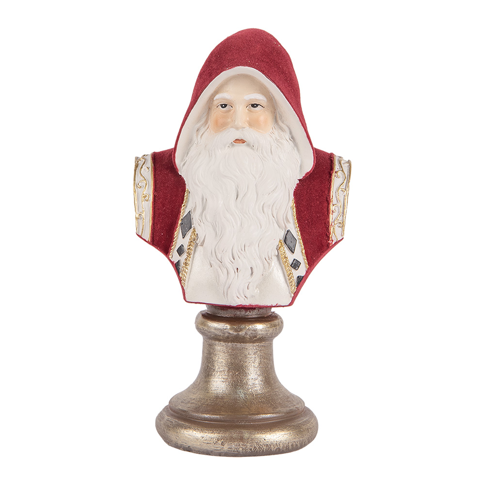 [6PR5538] Decoratie buste kerstman 10x9x19 cm