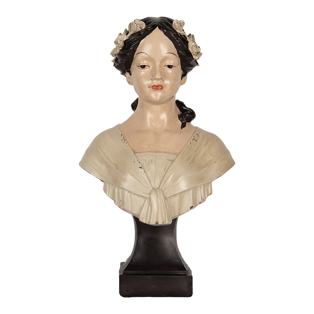 Decoratie buste vrouw 18x12x31 cm