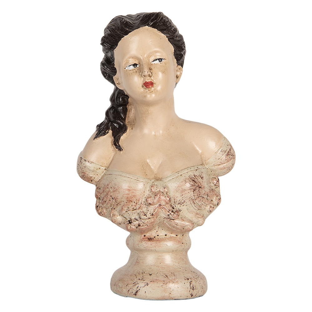 Decoratie buste vrouw 12x8x20 cm