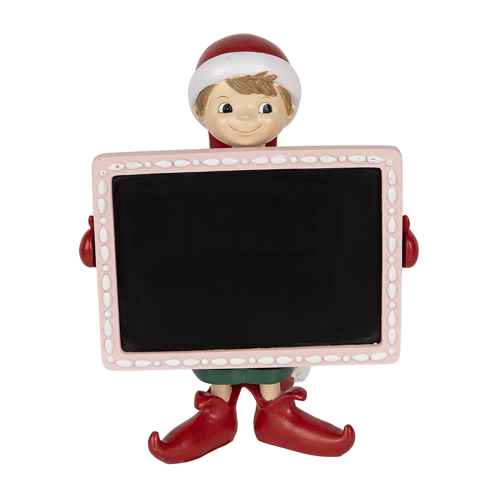 [6PR5606] Decoratie elf met krijtbord 18x15x23 cm