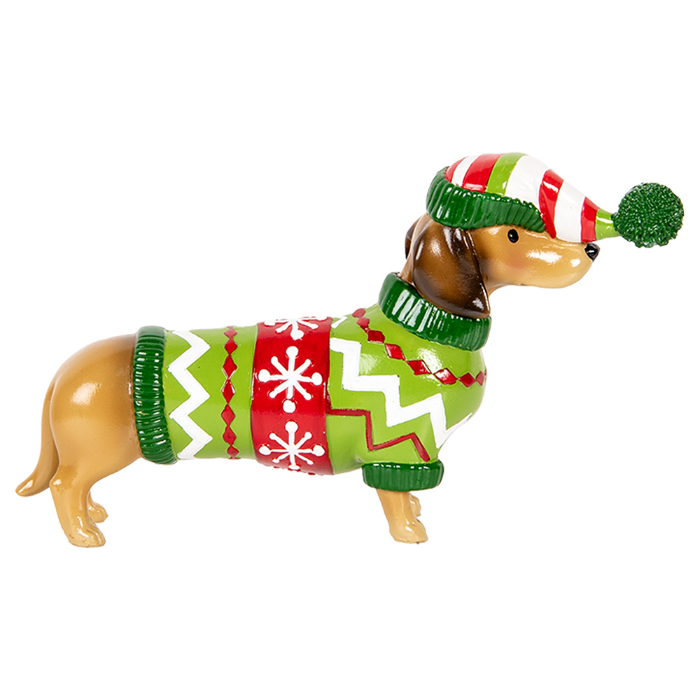 Decoratie hond (teckel) 24x5x14 cm