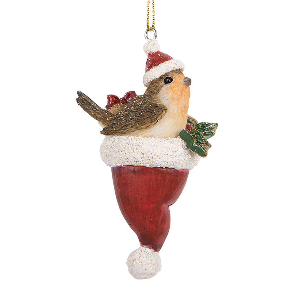 [6PR5665] Decoratie hanger vogel 5x3x9 cm