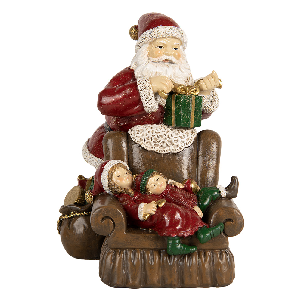 [6PR5668] Decoratie kerstman met kinderen 17x13x18 cm