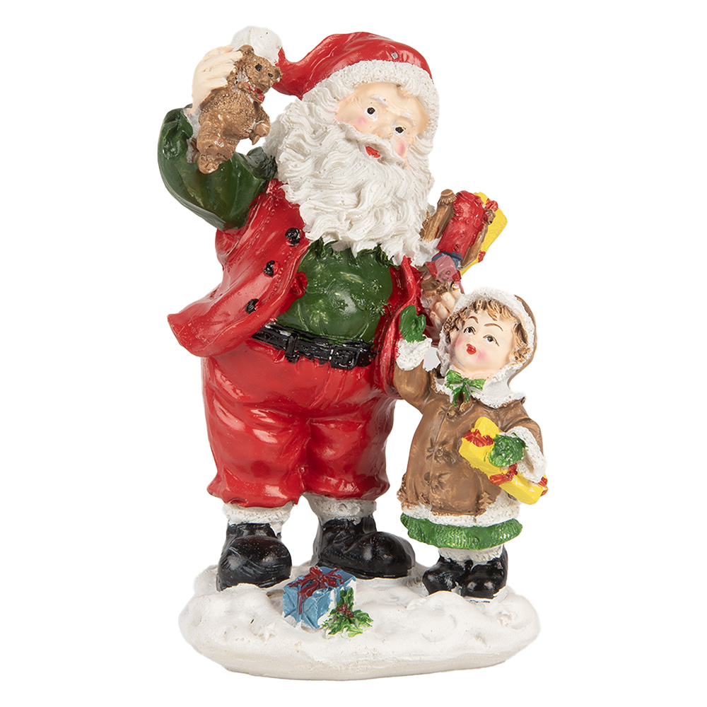 [6PR5723] Decoratie kerstman met kind 8x6x13 cm