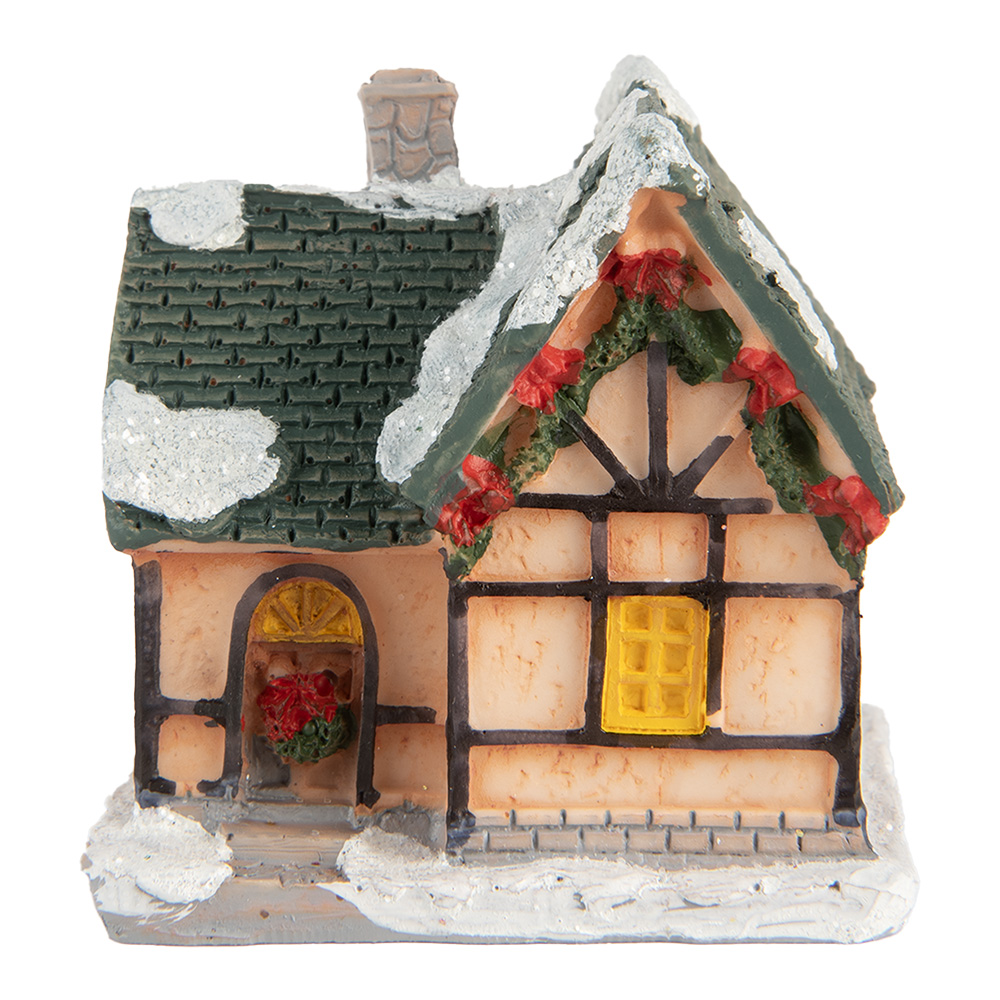 [6PR5733] Decoratie huisje met LED 6x5x6 cm