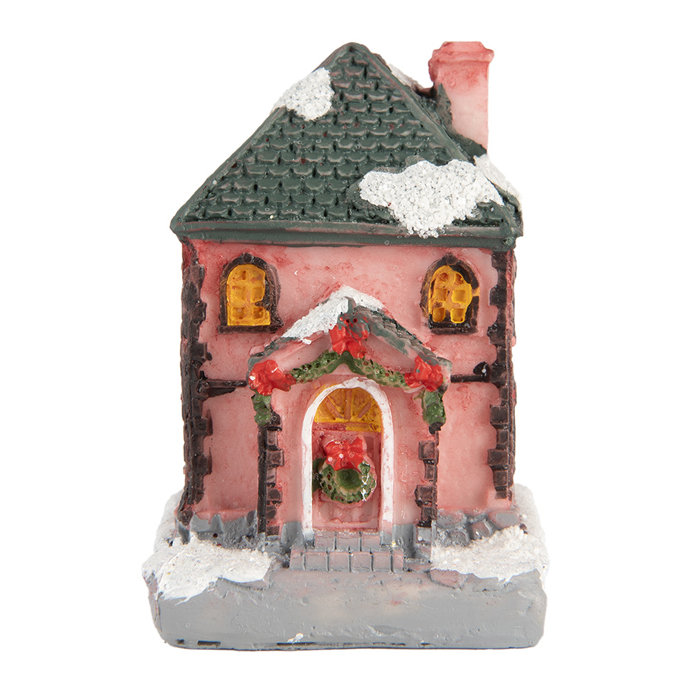 [6PR5734] Decoratie huisje met LED 4x5x6 cm