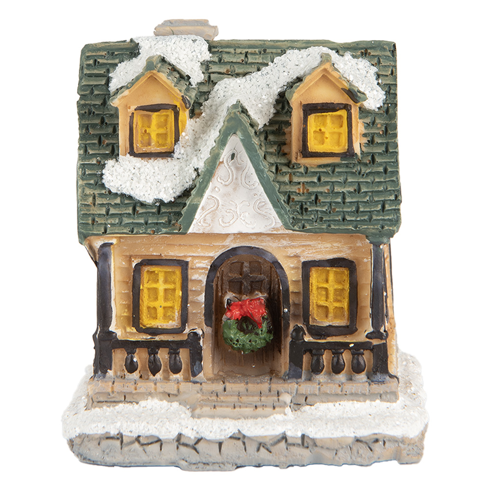 [6PR5735] Decoratie huisje met LED 5x5x6 cm