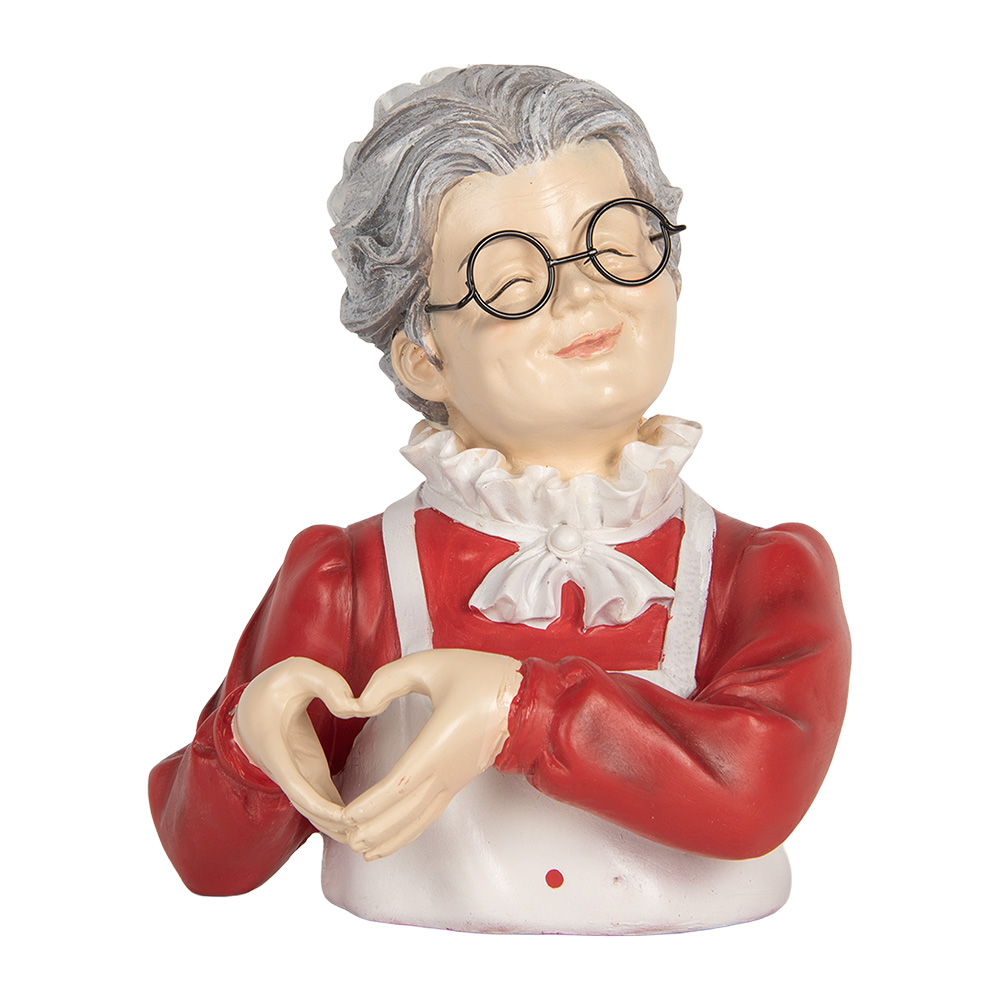 [6PR5761] Decoratie kerstvrouw 19x18x23 cm