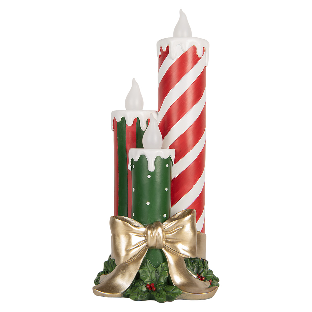 [6PR5766] Decoratie kaars met LED 19x16x41 cm / 3xAA