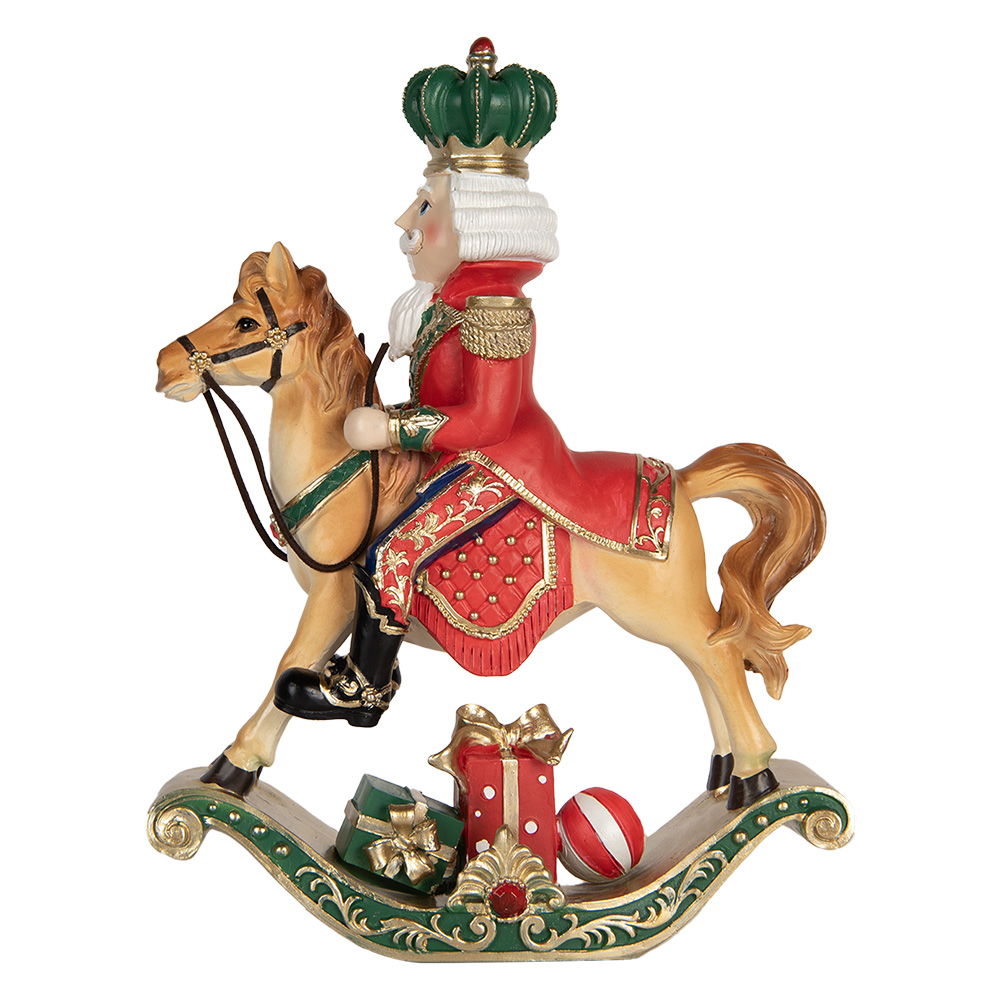 Decoratie notenkraker op hobbelpaard 24x8x31 cm