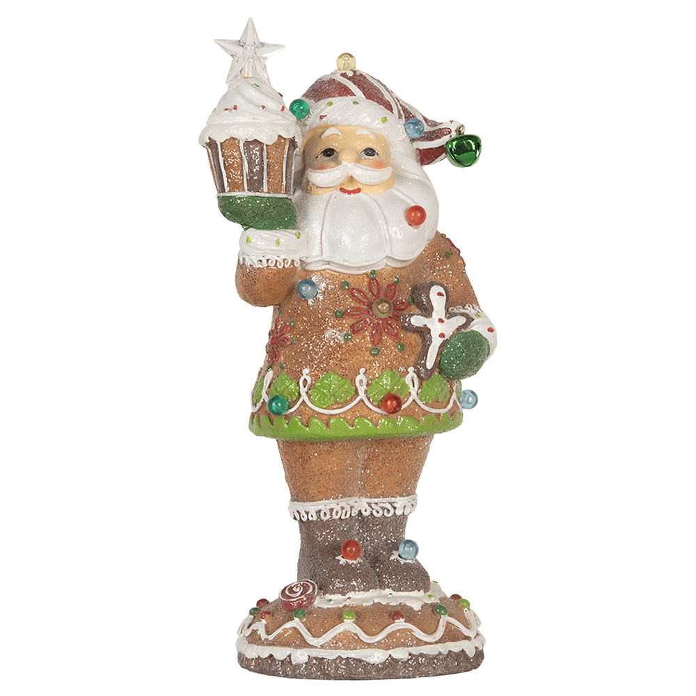 [6PR5853] Decoratie kerstman met LED 15x13x32 cm / 3xAAA