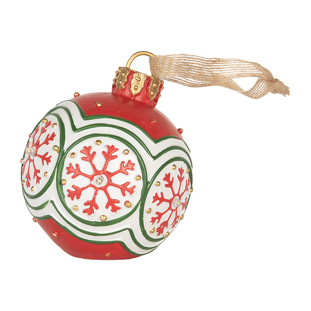 Decoratie hanger kerstbal met LED Ø 12x14 cm