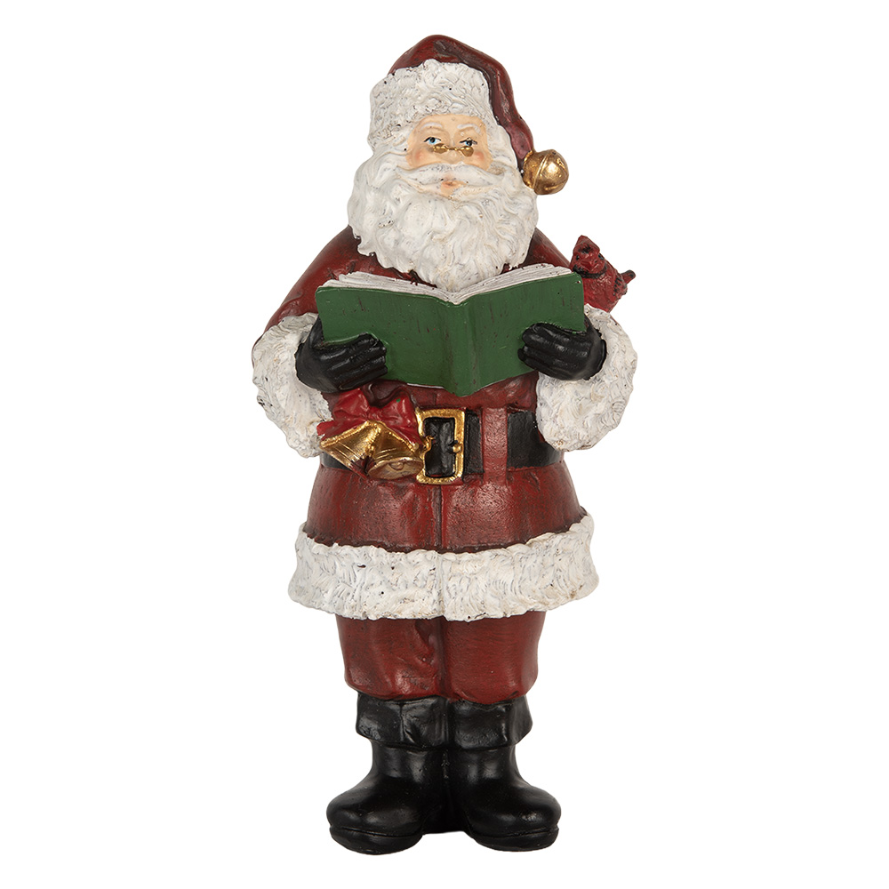 [6PR5863] Decoratie kerstman met boek 10x10x21 cm