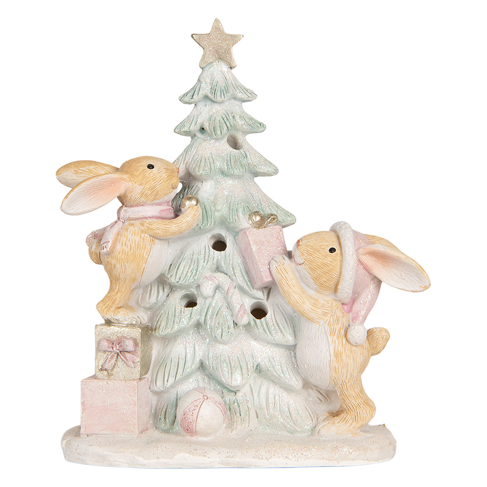 [6PR5880] Decoratie konijnen met LED 14x8x16 cm