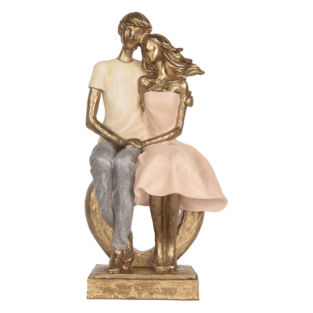 [6PR5901] Decoratie zittend koppel 14x12x28 cm