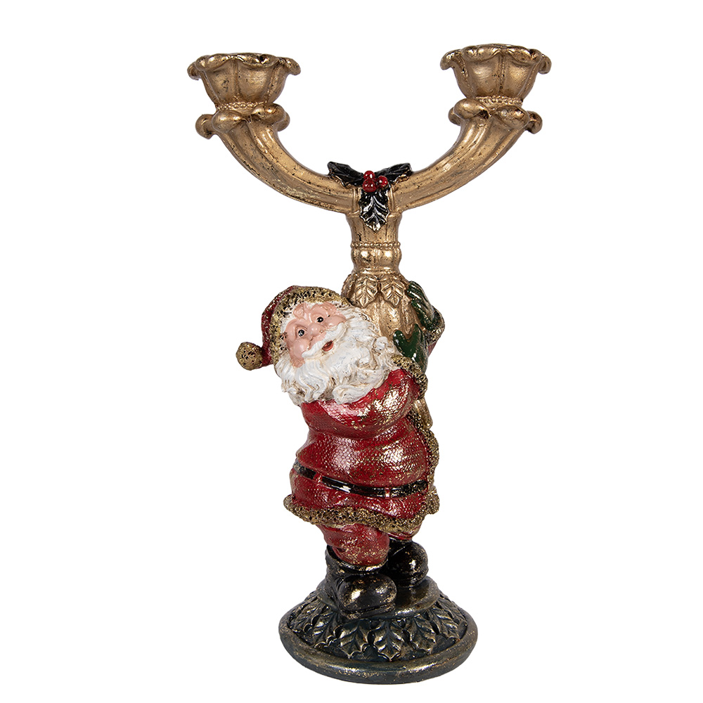 [6PR6050] Kandelaar kerstman 17x10x28 cm